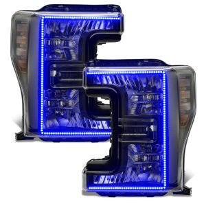Ford F-250 Super Duty Headlight Assemblies - ORACLE Lighting - Dynamic ColorSHIFT, Black Edition - Black - `17-`19
